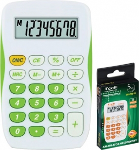 Kalkulator kieszonkowy biało-zielony TR-295-N (120-1770)