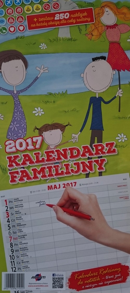 Kalendarz 2017 KPD-5 Familijny z naklejkami