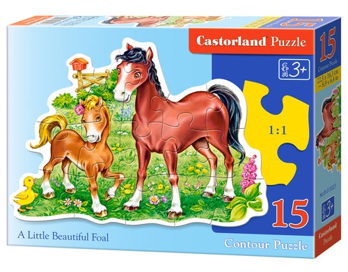 Puzzle konturowe A Little Beautiful Foal 15 elementów (015023)