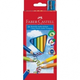 Kredki Faber-Castell Jumbo trójkątne 20 kolorów + temperówka (116520 FC)
