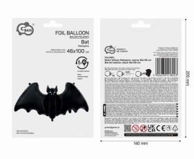Balon foliowy Nietoperz czarny 46x100cm