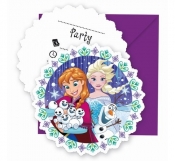 Zaproszenia z kopertą "Frozen Snowflakes" 6 sztuk