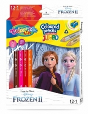 Disney Kids Colorino - kredki ołówkowe trójkątne jumbo 12 sztuk / 13 kol + temperówka (Frozen)