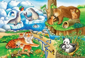 Ravensburger, Puzzle 2w1: Zwierzęta w Zoo (7602)