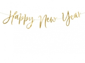 Baner Happy New Year złoty 66x18cm