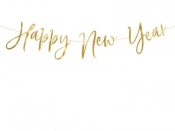 Baner Happy New Year złoty 66x18cm