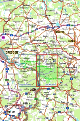 Mapa - Czeska i Saksońska Szwajcaria - część wschodnia 1: 25 000 - Praca zbiorowa