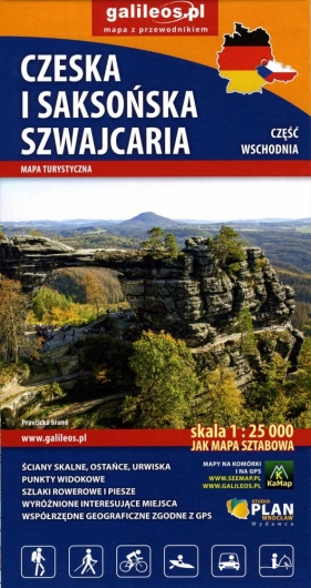 Mapa - Czeska i Saksońska Szwajcaria - część wschodnia 1: 25 000 - Opracowanie zbiorowe