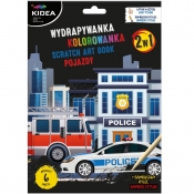 Wydrapywanka z kolorowanką 2w1 - Pojazdy