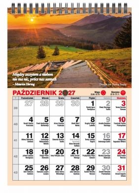 Kalendarz 2027 biurkowy miesięczny ze zdjęciem, 1 szt