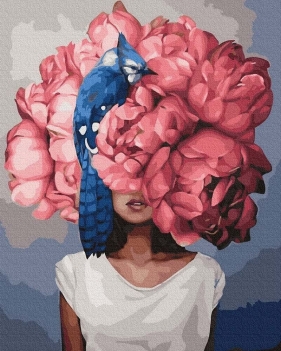 Zestaw do malowania po numerach - Charming Woman Flower Head 50x65cm