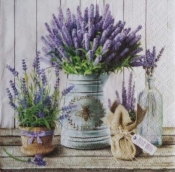 Serwetki Paw Lavender in Bucket - mix 330 mm x 330 mm (SDL122500)