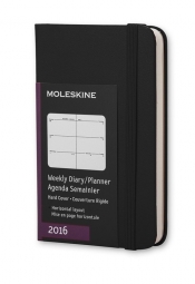 Kalendarz Moleskine 2016 Tygodniowy Horyzontalny XS czarny