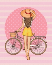 Obraz Paint it! Dziewczyna z rowerem (BS51341)