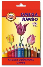 Kredki ołówkowe Koh-I-Noor Jumbo Omega, 12 kolorów (3372)