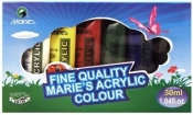 Farby akrylowe Maries 30 ml, 6 kolorów (306284)