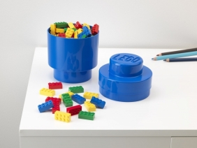 Lego, okrągły pojemnik klocek Brick 1 - Niebieski (40301731)
