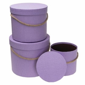 Pudełko Flower Box 3szt purpurowy ROZETTE