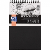Szkicownik Oxford Sketchbook Artistic A5/50k podwójna spirala - czarny