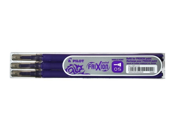 Wkłady do cienkopisu Pilot Frixion Point 0,5mm, 3 szt. - fioletowe (BLS-FRP5-V-S3)