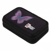 Piórnik podwójny z wyposażeniem St.Right PC-04 - Pastel Butterfly