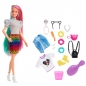 Barbie: Lalka z kolorową fryzurą i ciuchami w panterkę (GRN81)
