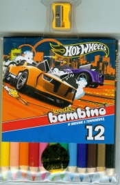 Kredki bambino drewniane 12 kolorów z temperówką Hot Wheels - <br />