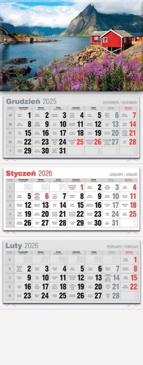 Kalendarz 2026 trójdzielny LUX, 1 szt