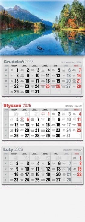 Kalendarz 2026 trójdzielny LUX, 1 szt