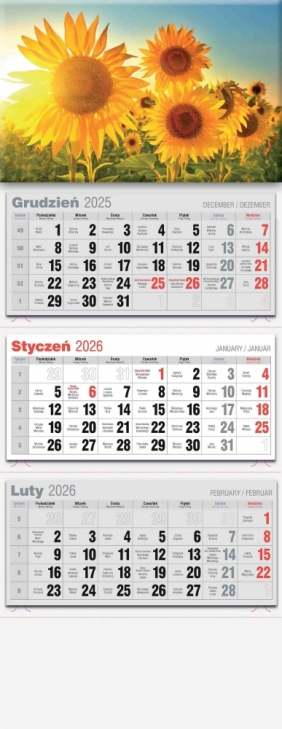 Kalendarz 2026 trójdzielny LUX, 1 szt