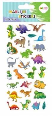 Naklejki 3D Puffy - Funny Dino, 9.5 cm x 22 cm, Happy Color