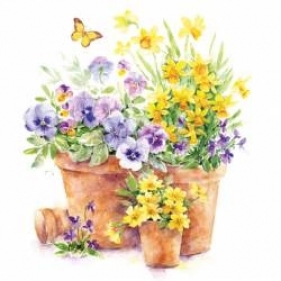 Serwetki SDL076600 Pansies in a pot