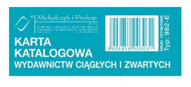 Karta katalogowa 1kpl.=50szt. 982-E