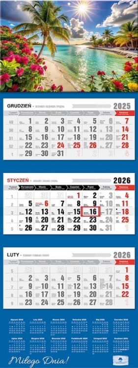 Kalendarz 2026 trójdzielny premium - Topiki