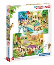 Puzzle SuperColor 2x60: Zoo (21603)