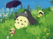 Malowanie po numerach - Totoro i dzieci 30x40cm