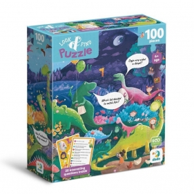 Puzzle - Look & Find - Kraina dinozaurów, 100 el.