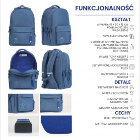 Plecak szkolny Oxford School - jeans