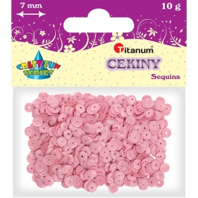 Cekiny okrągłe 7mm 10g - pastelowe różowe (304623)
