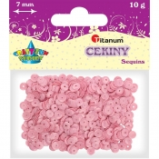 Cekiny okrągłe 7mm 10g - pastelowe różowe (304623)