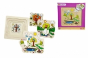 Puzzle drewniane 32 elementy 4 pory roku - <br />