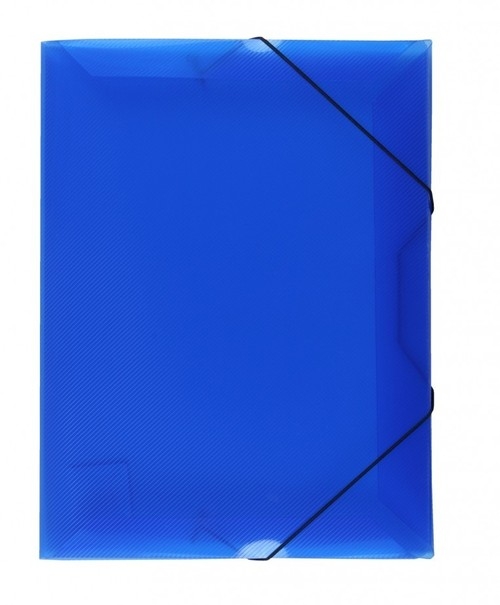 Teczka z gumką wąska niebieska transparentna