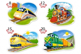 Puzzle 4 w 1: Zabawne pociągi (B-043033)