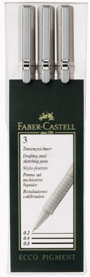 Cienkopisy ecco pigment 3szt.etui czarne 166003