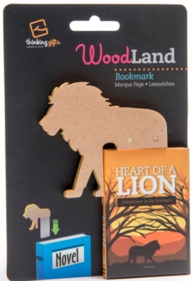 WoodLand Lion drewniana zakładka do książki - Lew