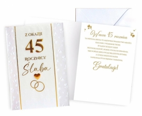 Karnet Rocznica ślubu 45