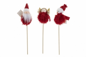 Dekoracja na piku, bałwan, mikołaj, aniołek MIX