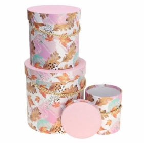 Pudełko Flower Box 3szt różowy ROZETTE