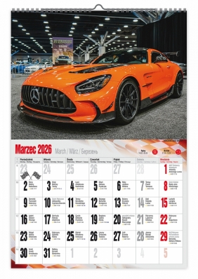 Kalendarz 2026 ścienny dwustronny A3 - Super cars