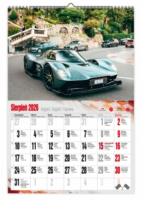 Kalendarz 2026 ścienny dwustronny A3 - Super cars